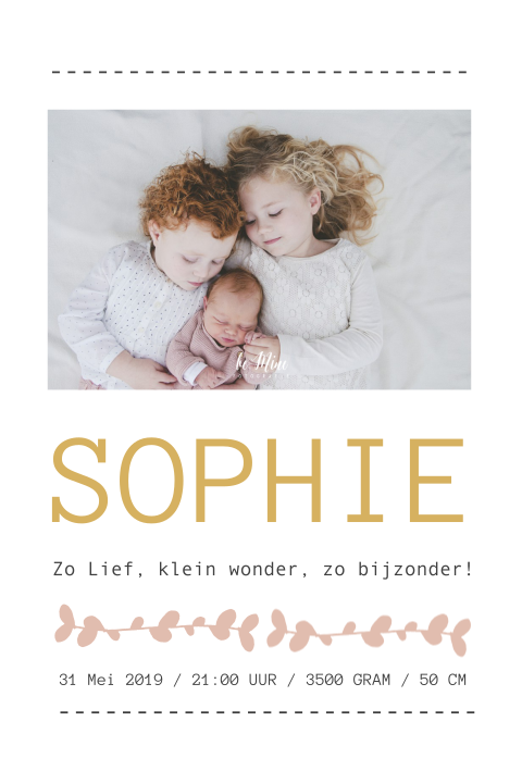 Geboortekaartje Sophie