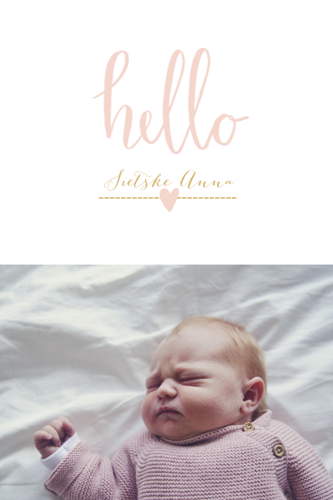 Geboortekaartje foto hello