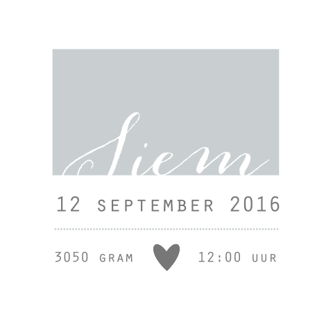 Geboortekaartje Siem