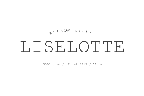 Geboortekaartje Liselotte