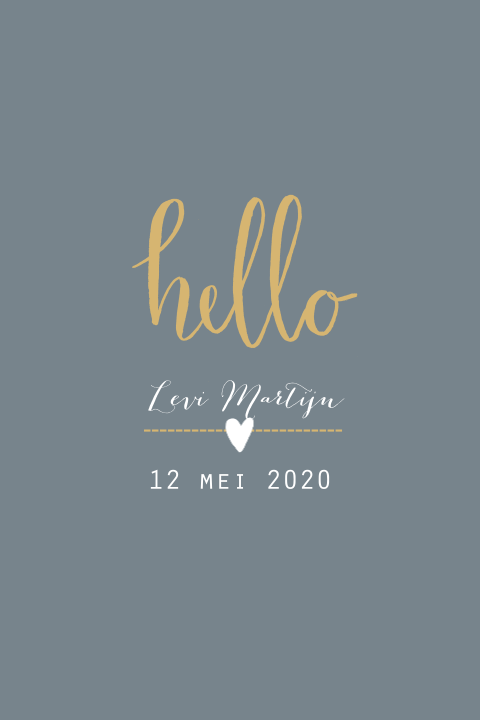 Geboortekaartje typografie hartje
