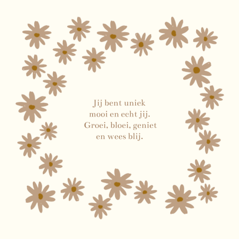 Poster vierkant madeliefjes gedicht