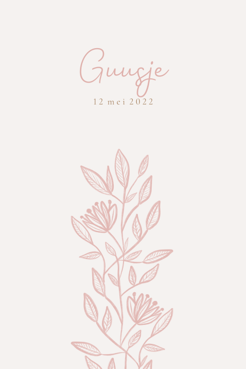 Geboortekaartje Tak bloemen