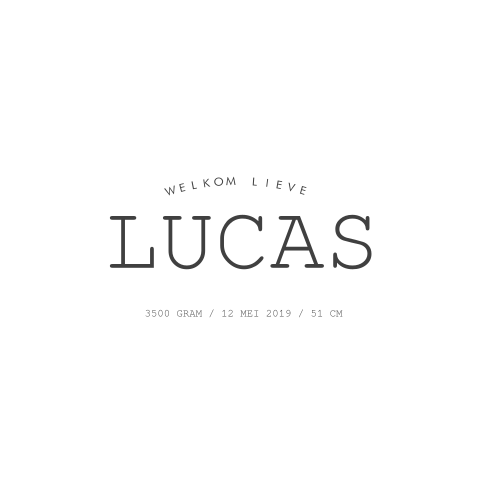 Geboortekaartje Lucas