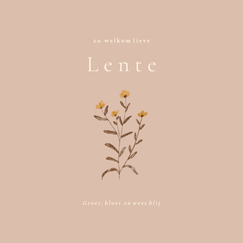 Geboortekaartje bloemen lente