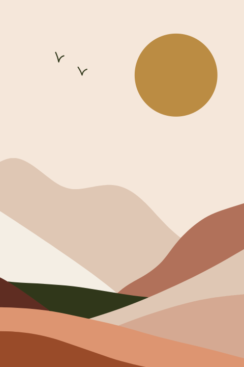 Poster bergen zon