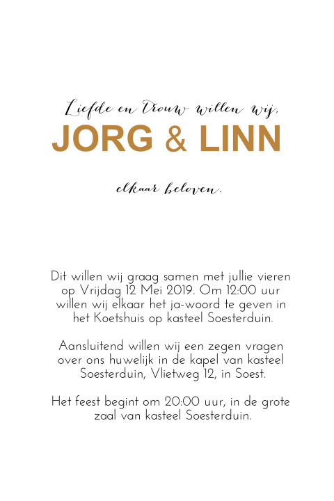Trouwkaart lijnen