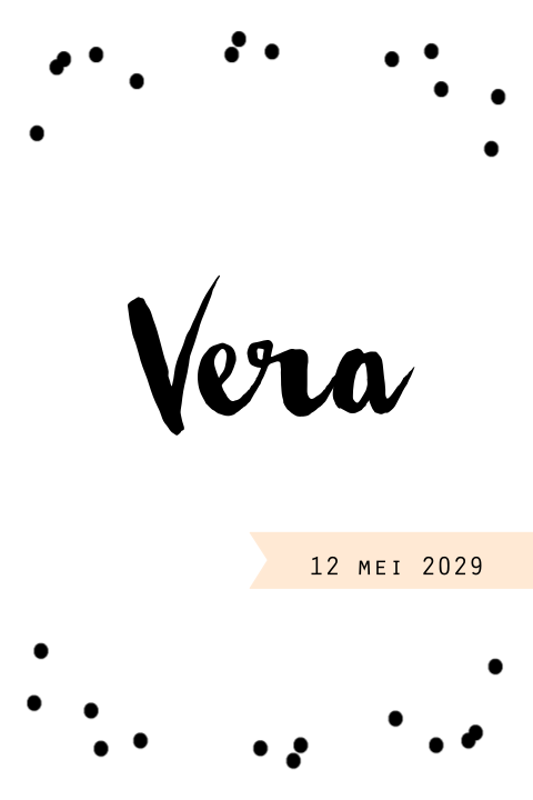 Geboortekaartje stippen label
