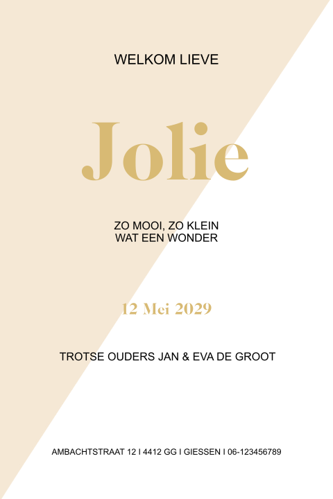 Geboortekaartje Grafische vorm