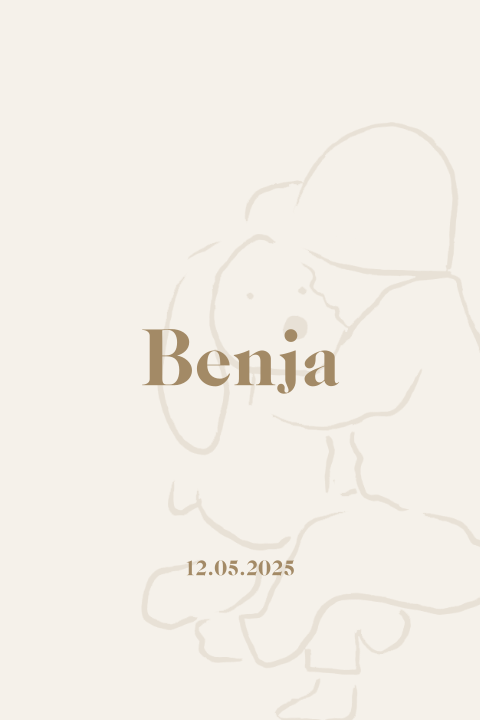 Geboortekaartje lijntekening baby