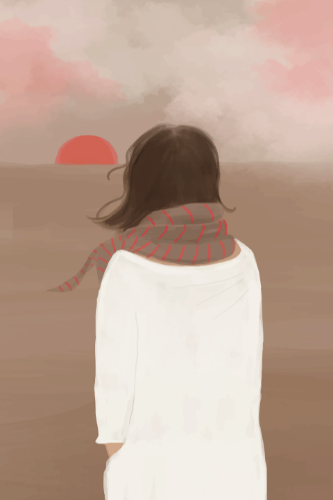 Poster vrouw zon