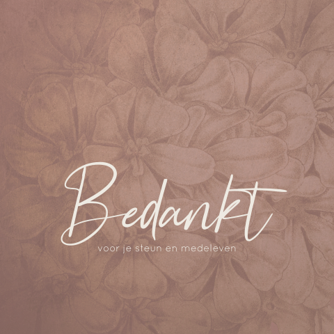 Bedankkaart met bloemenpatroon achtergrond