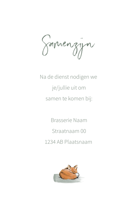 Uitnodiging voor samenzijn met slapende vos
