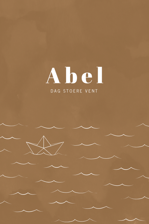 Stoere rouwkaart voor een jongen met papieren bootje