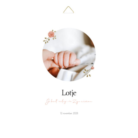 Tegeltje herinnering baby kind rouw foto roosjes