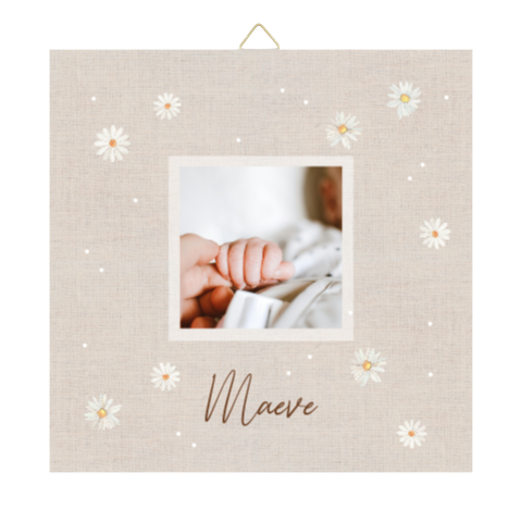 Tegeltjes herinnering baby kind madeliefjes foto