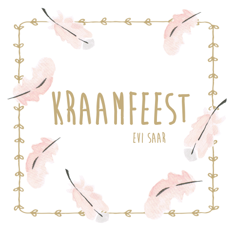 Lief kaartje om mensen uit te nodigen voor een kraamborrel