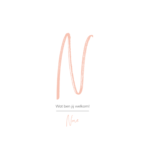 Minimalistisch geboortekaartje voor een meisje