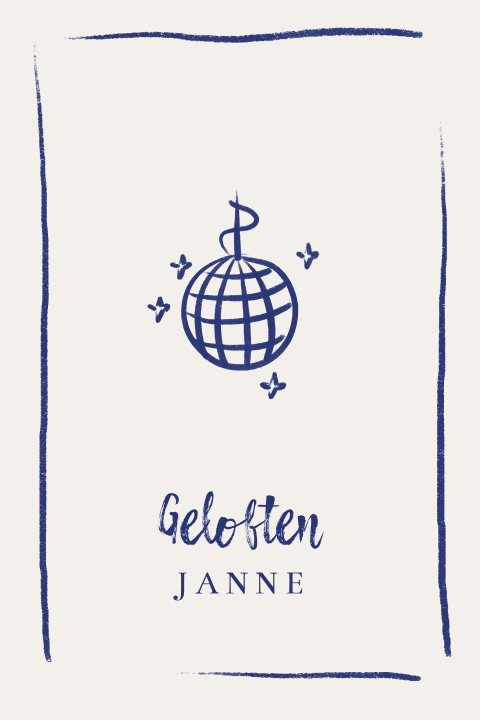 Geloften vow boekje met discobal voor de ceremonie