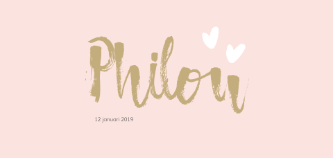 Lief geboortekaartje voor een meisje met brushletters