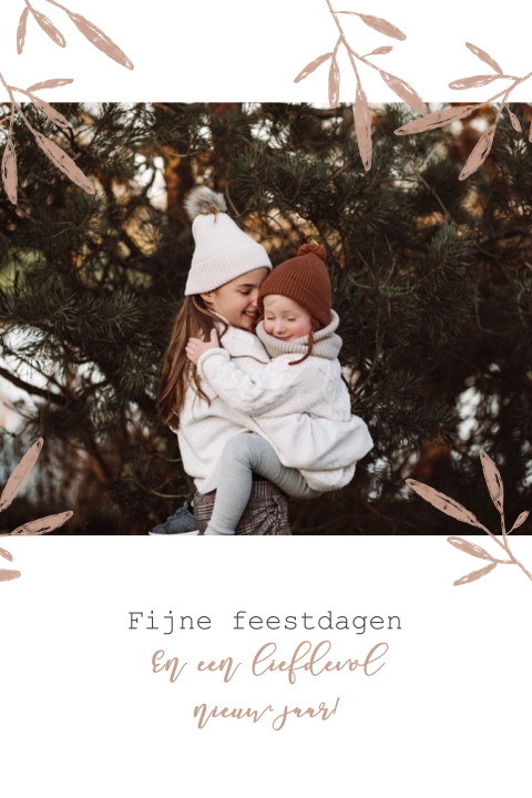 Kerstkaart met foto van kinderen nieuwjaarswens