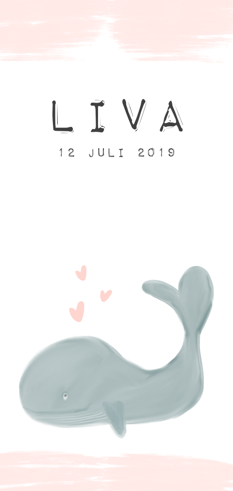Lief kaartje met walvis