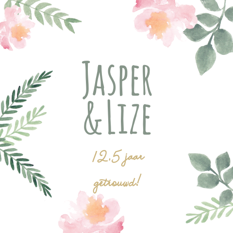 Bohemian watercolor jubileum kaart