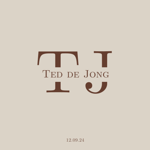 Geboortekaartje minimalistisch initialen jongen meisje