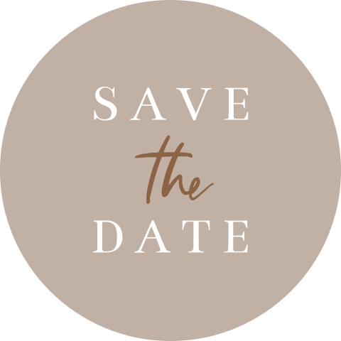 Sluitzegel trouwkaart beige roze en bruin save the date
