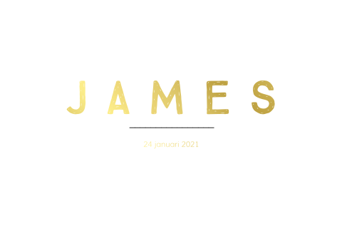 Minimalistische poster voor een jongen met goudfolie