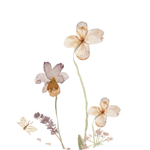 Sluitstickers bij geboortekaartje watercolour bloemen