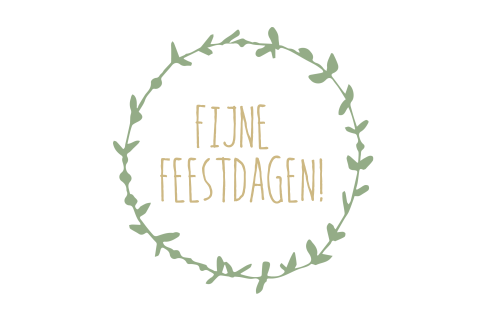 Kerstkaart met groene krans