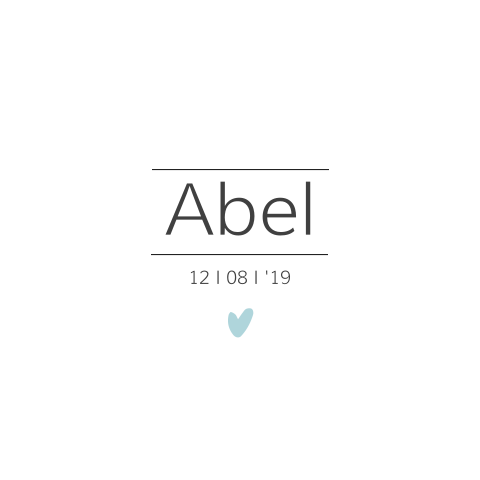 Minimalistisch geboortekaartje voor een jongen