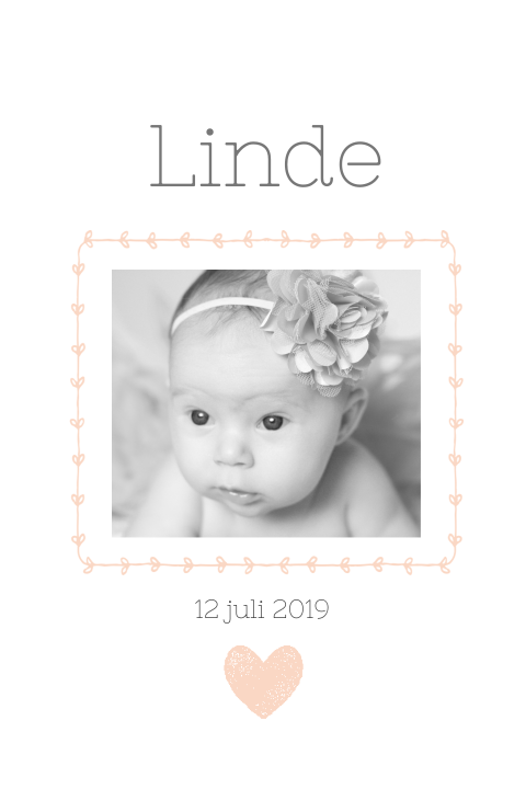 Lief en rustig geboortekaartje voor een meisje