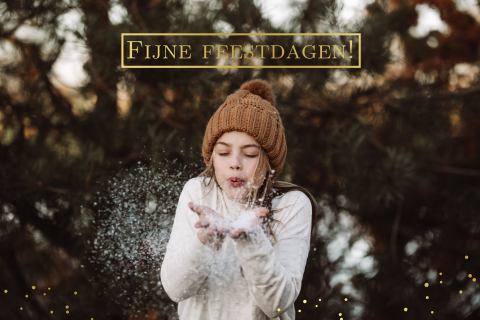 Kerstkaart met sfeerplaatje foto en goudfolie