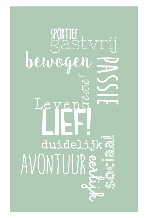 Wenskaart met tekst
