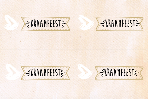 Label geboortekaartje kraamfeest hartje
