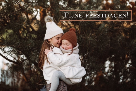 Kerstkaart met foto van kinderen met kerstwens