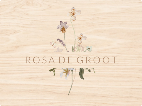 Memory box van hout met geboortekaartje watercolour bloemen