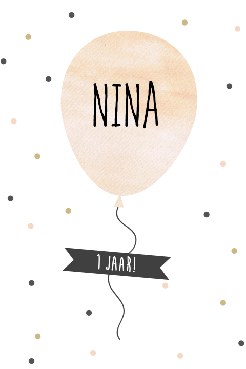 Uitnodiging voor een verjaardag met watercolour ballon