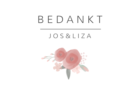 Bedanktkaartje passend bij de huisstijl van de trouwkaart