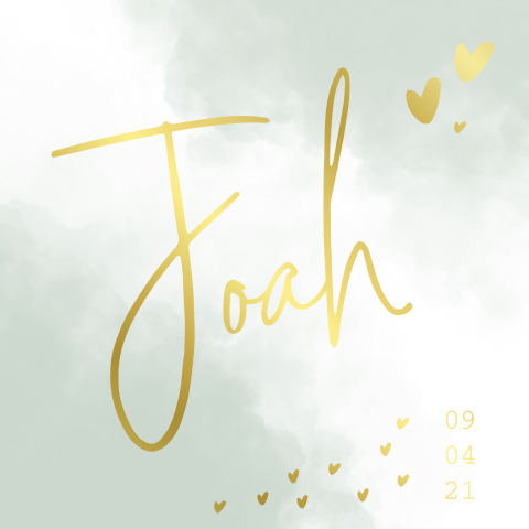 Poster met groene brush achtergrond en goudfolie