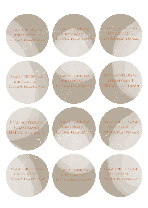 ronde adressticker enveloppe geboortekaartje