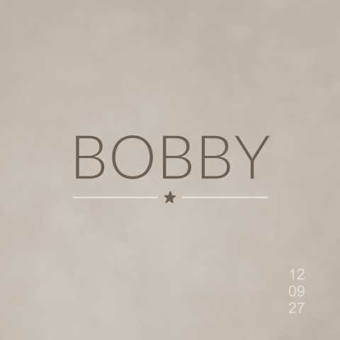 Stoer baby-rouwkaartje jongen minimalistisch met velvet look en beige