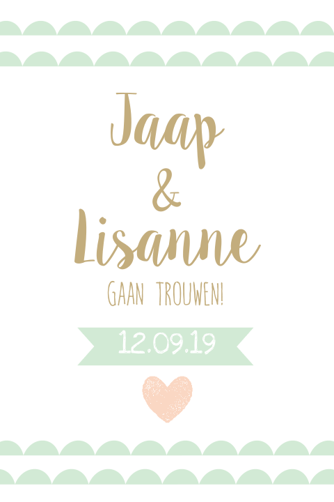 Hippe trouwkaart