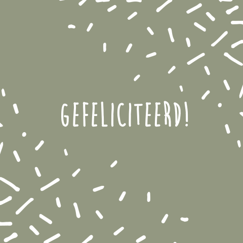 Olijfkleurige wenskaart voor een verjaardag