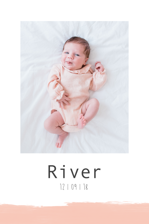 Lief polaroid kaartje met foto en roze rand aan onderkant
