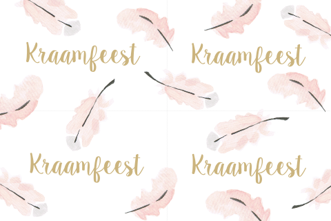 Label geboortekaartje kraamfeest meisje