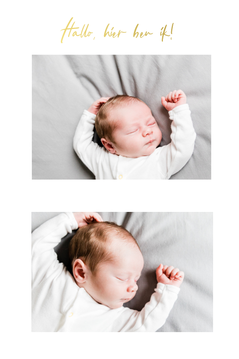 geboortekaart jongen met fotostrip unisex