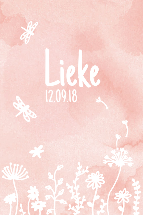 Watercolor kaart met veldbloemen